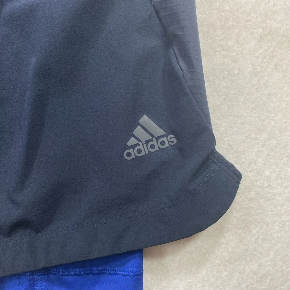Adidas HIIT Spin 2 In 1 Shorts Gym Sports Legend Ink HR3771 Mens Sz Large S3